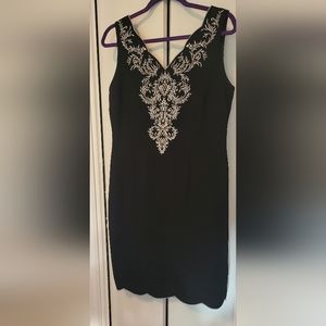 Black and White embroidery dress